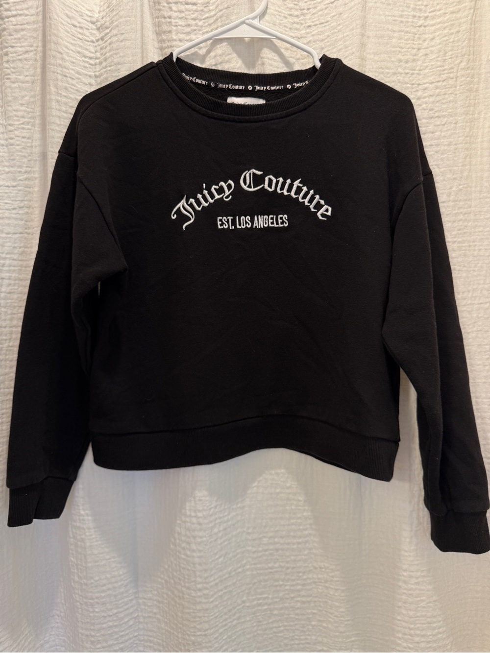 Juicy Couture Black Embroidered Sweatshirt Small